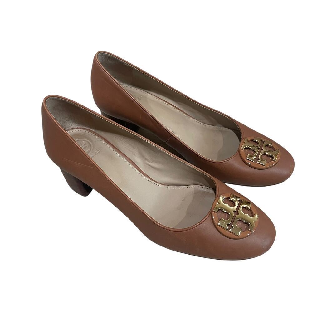 Tory burch janey leather pumps royal tan